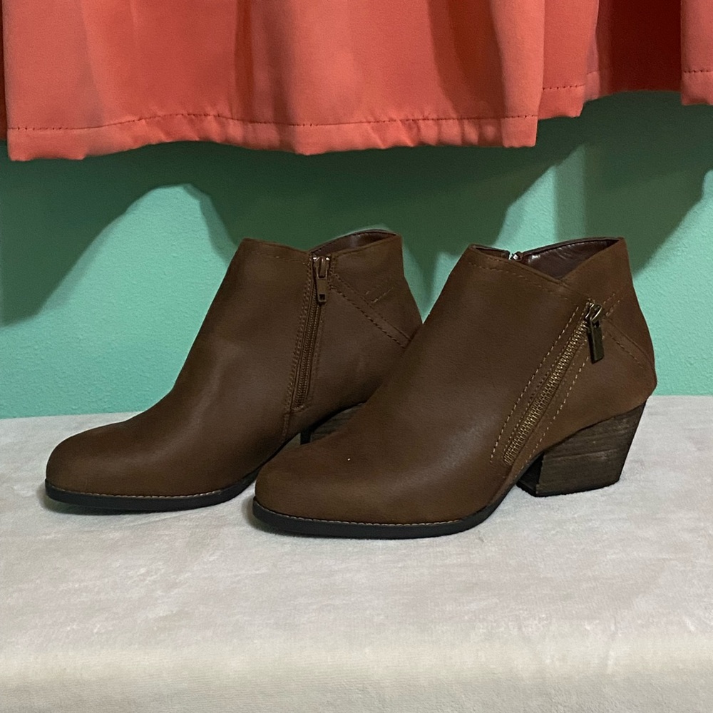 Brown low booties